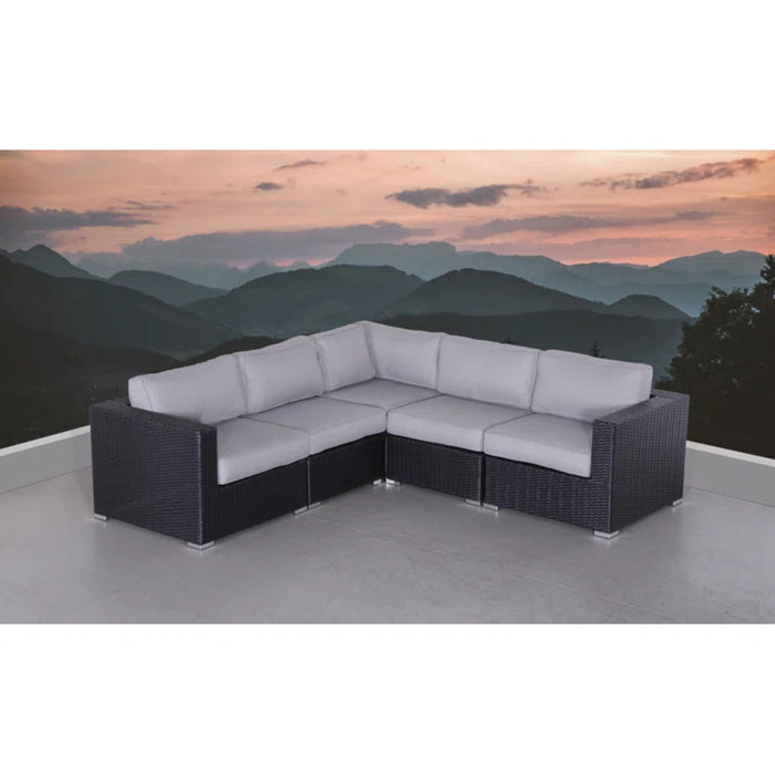 Luxurious Wicker Patio Sectional With Weather Resistant Sunbrella Cushions