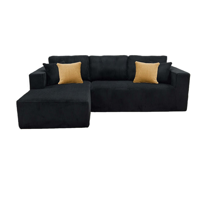 L - Shape Full Compressed Upholstered Sectional