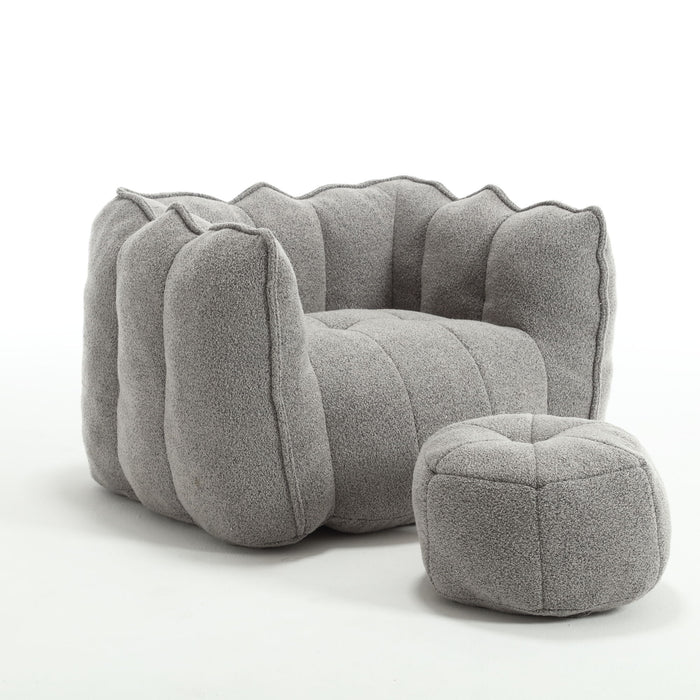 Soft Chenille Bean Bag Chair With High Resilient Foam