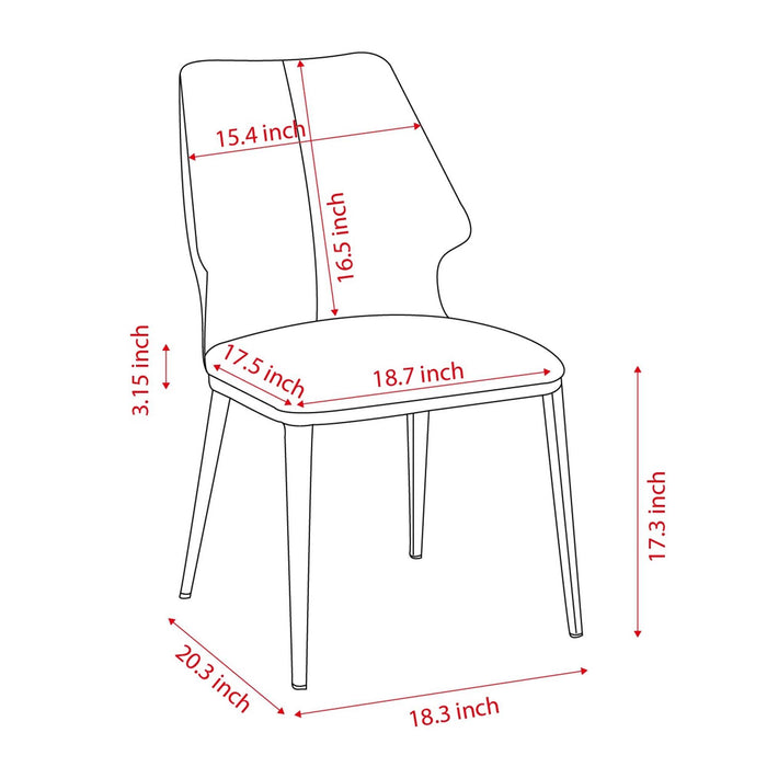 Contemporary Dining Chair (Set of 2) Comfortable Material For Home Or Office - Gray / White