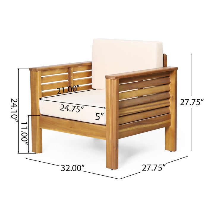 Slat Design Club Chairs With Cushions