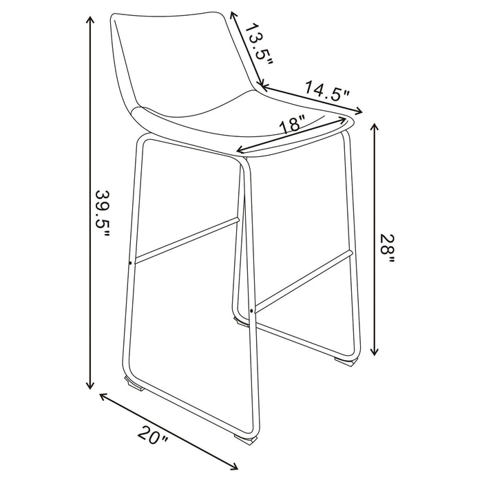 Armless Bar Stool (Set of 2) - Brown