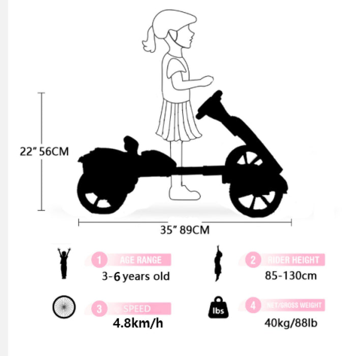 Electric Kids Pedal Go Kart With Adjustable Seat, Foldable Design