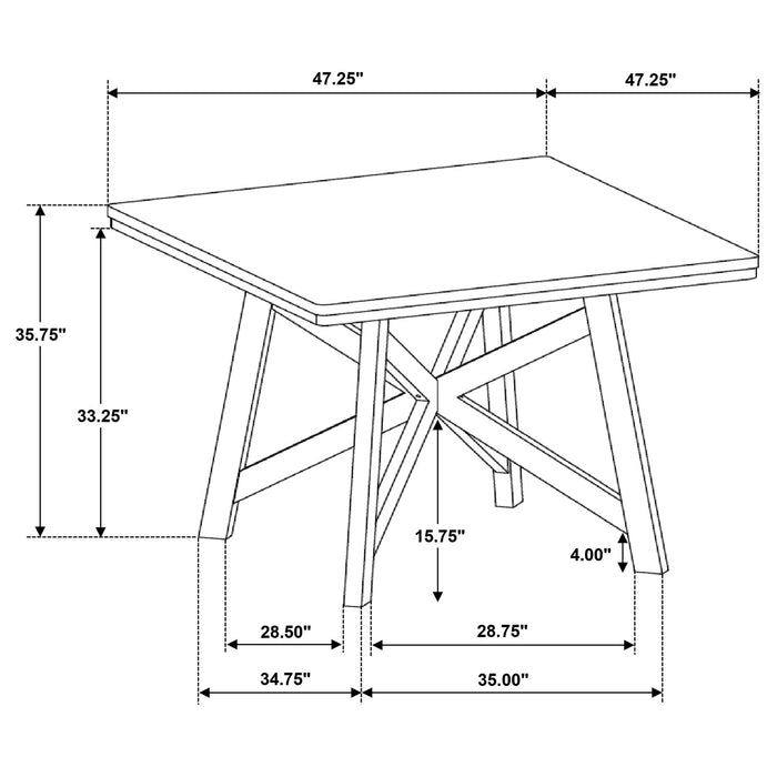 Maxine - Square Counter Height Dining Table - Brown