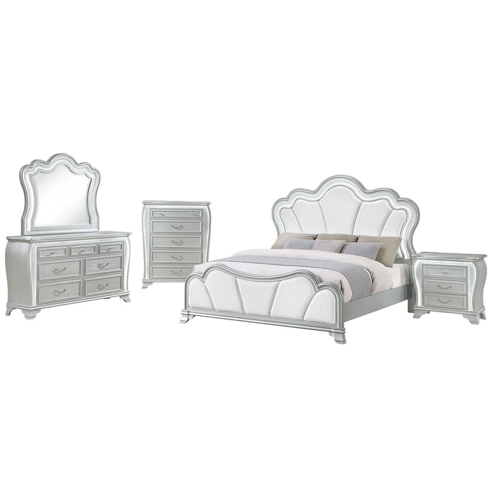 Aurelia - Nightstand With LED - Silver