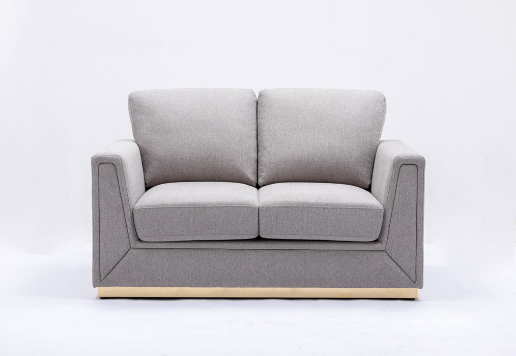 Valin - Linen Loveseat For Living Room - Gray
