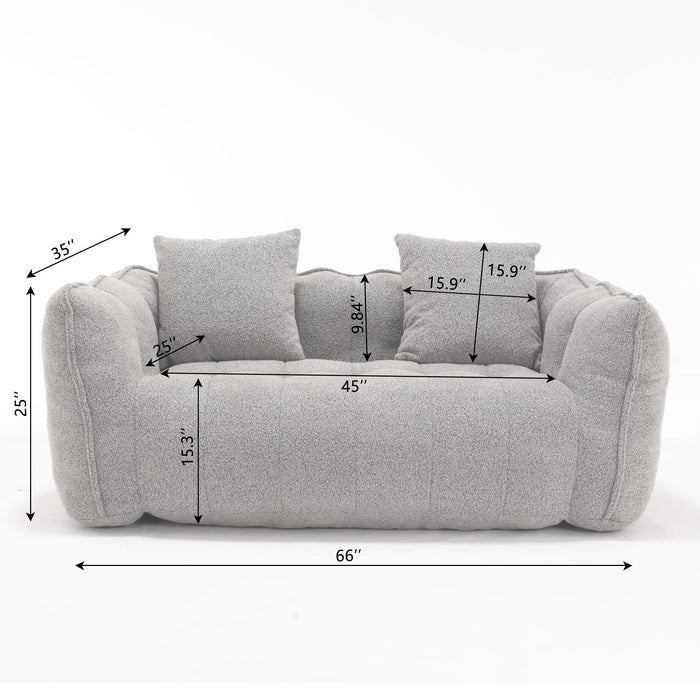 Cozy Beanbag Chair With High Resilience Foam Core For 2