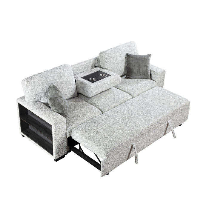 Prato - Sofa With Pull Out Sleeper And USB - Gray
