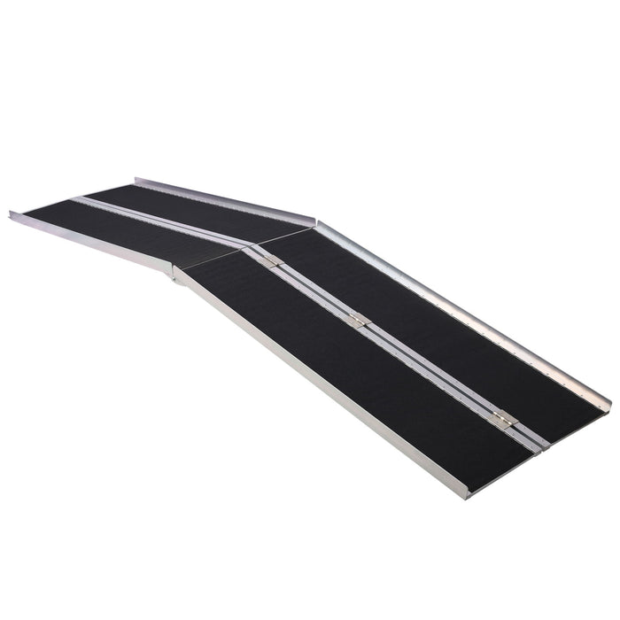 Portable And Foldable Wheelchair Ramp With Non Skid Surface