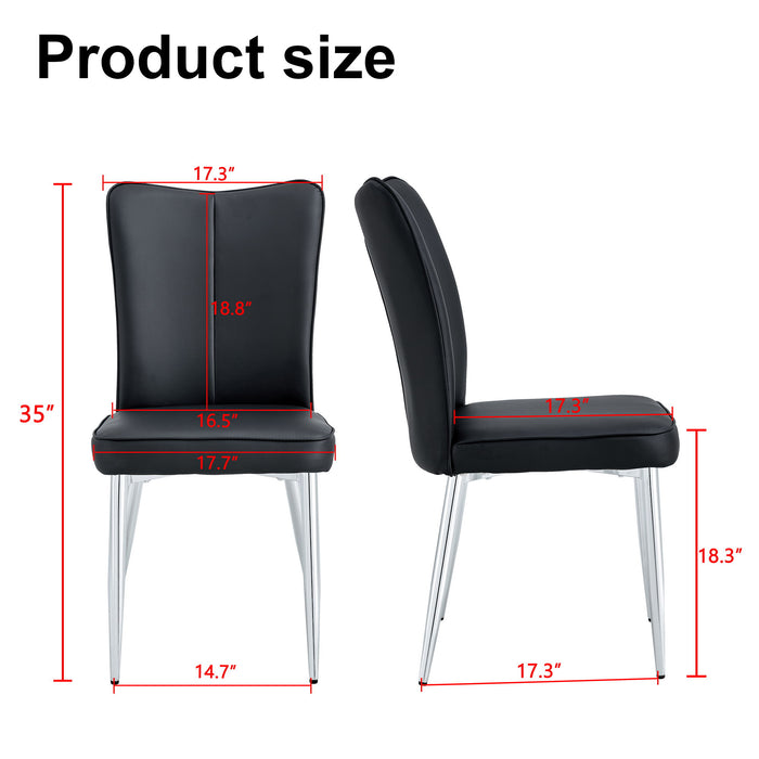 Modern Minimalist Dining Chairs With Metal Legs