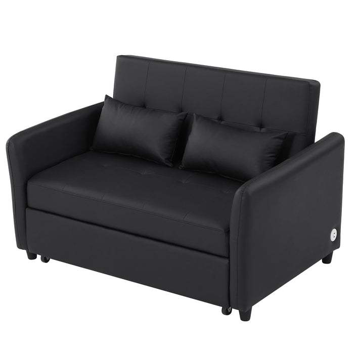 Convertible Sleeper Bed, Adjustable Oversized Armchair With 3 USB Ports