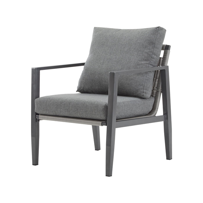 Modern Lounge Chair With Rope Accents And Cushions