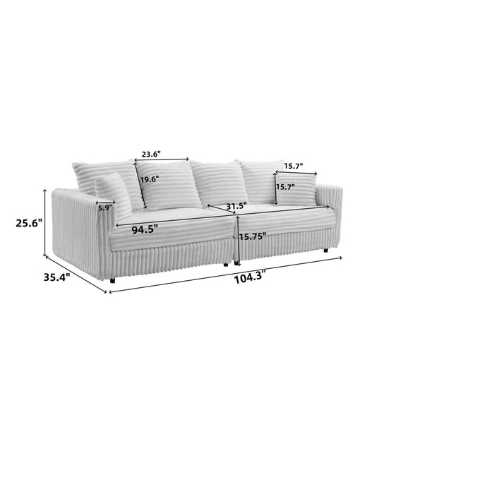 Modern Comfy Upholstered 4 Seat Sofa Cloud Couch,Deep Seat With Soft Pillows
