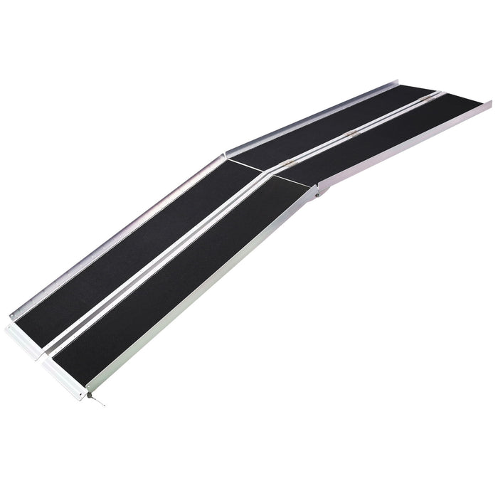 Portable And Foldable Wheelchair Ramp With Non Skid Surface