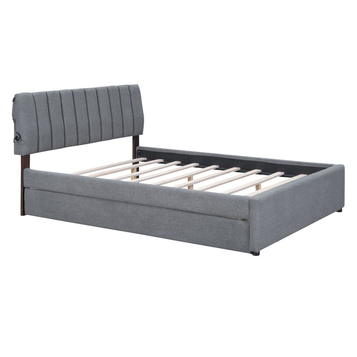 Upholstered Platform Bed With Trundle