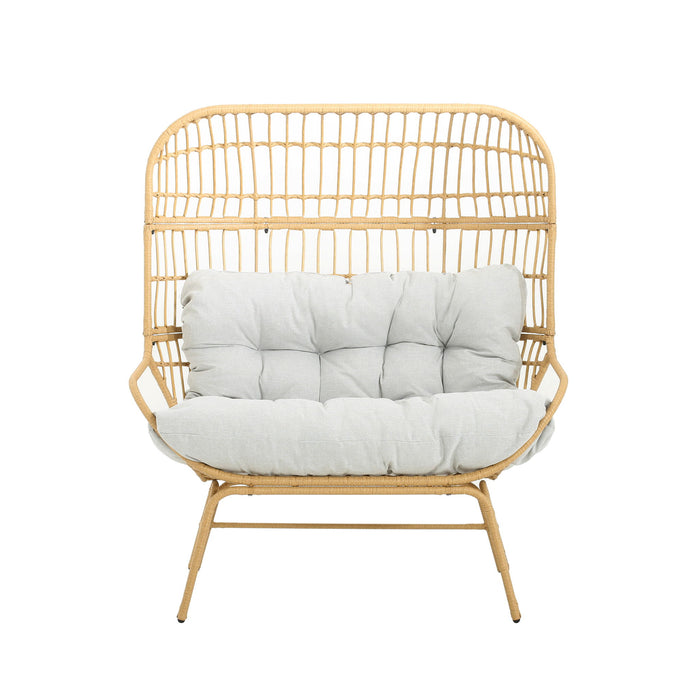 Palos - Outdoor Wicker Loveseat - Light Brown