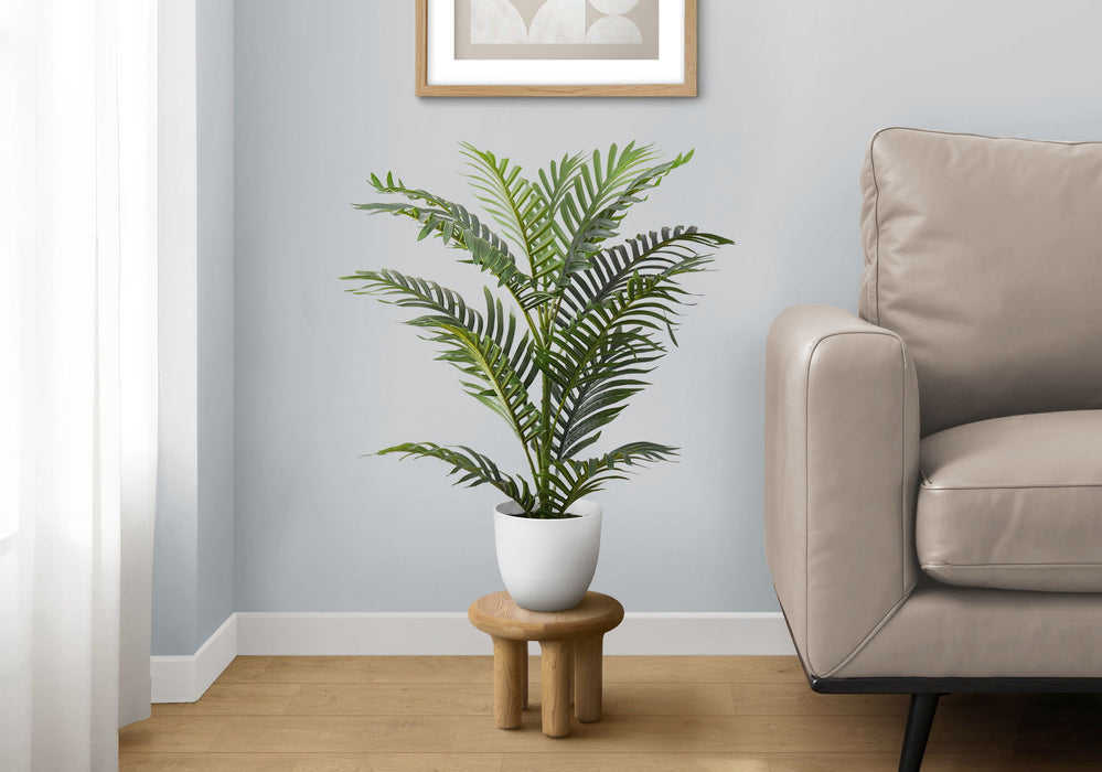 28" Tall, Artificial Plant, Palm Tree, Indoor, Faux, Fake, Floor, Greenery, Potted, Real Touch, Decorative - Green / White