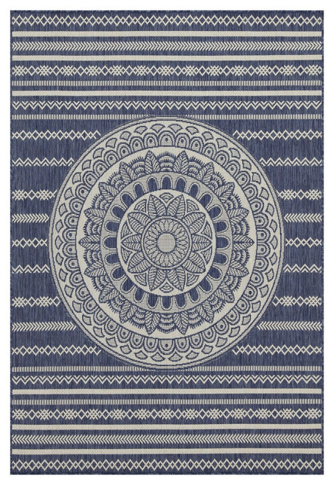 Sunshine - 5'3" X 7'3" Indoor, Outdoor Area Rug - Blue - Polypropylene