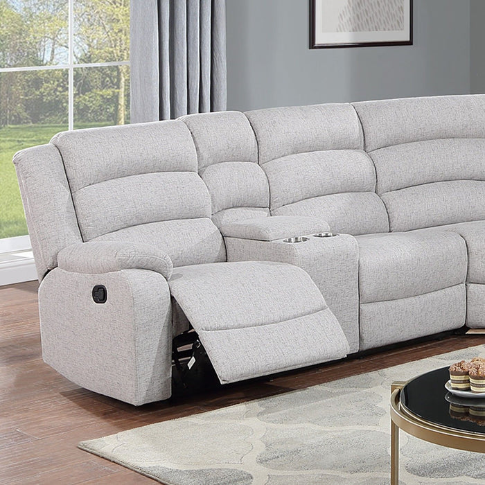 Manual Motion Reclining Loveseat 3 Piece Sectional Set With Console Storage And Cup Holders