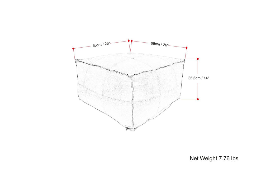 Sheffield - Handcrafted Square Pouf