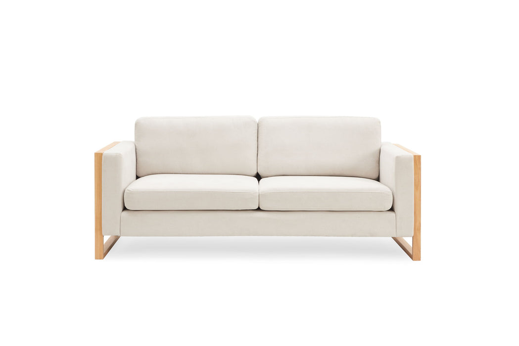 Modern Sofa With Solid Wood Legs, 3 Seater