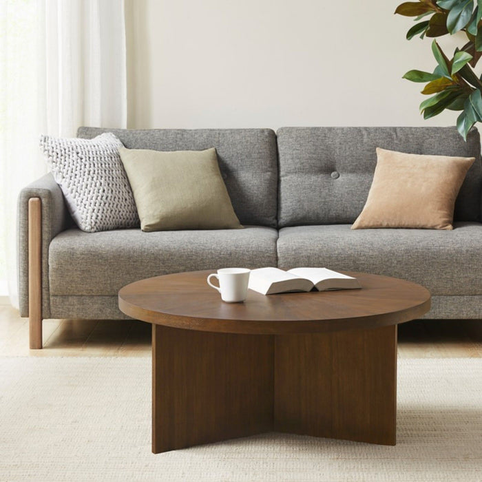 Round Coffee Table With Solid Veneer Top