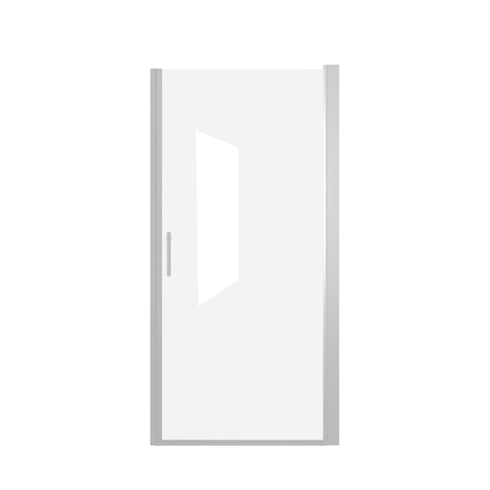 Chrome Shower Door With Explosion Proof Film, Half Frame Design - Chrome