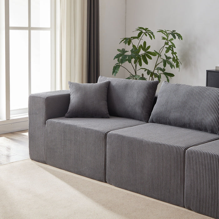 Modular L Shaped Sectional Compressed Sofa, Free Combination