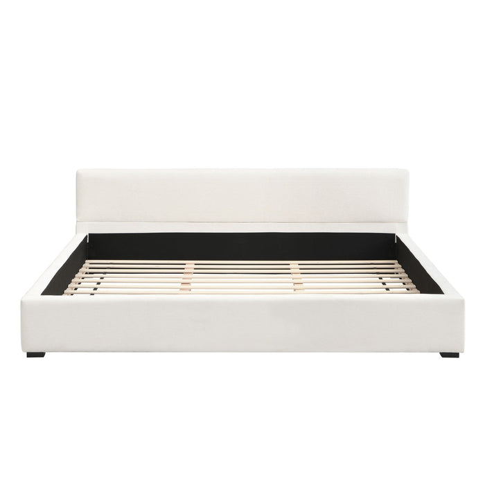 Elegant Wide Edge Bed With Soft Upholstered