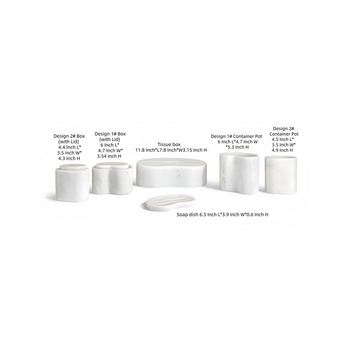 Elegant Natural Marble Bathroom Accessories Set