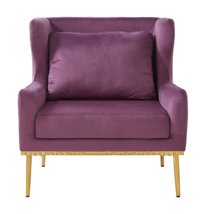 Elegant Curved Armrest Accent Armchair