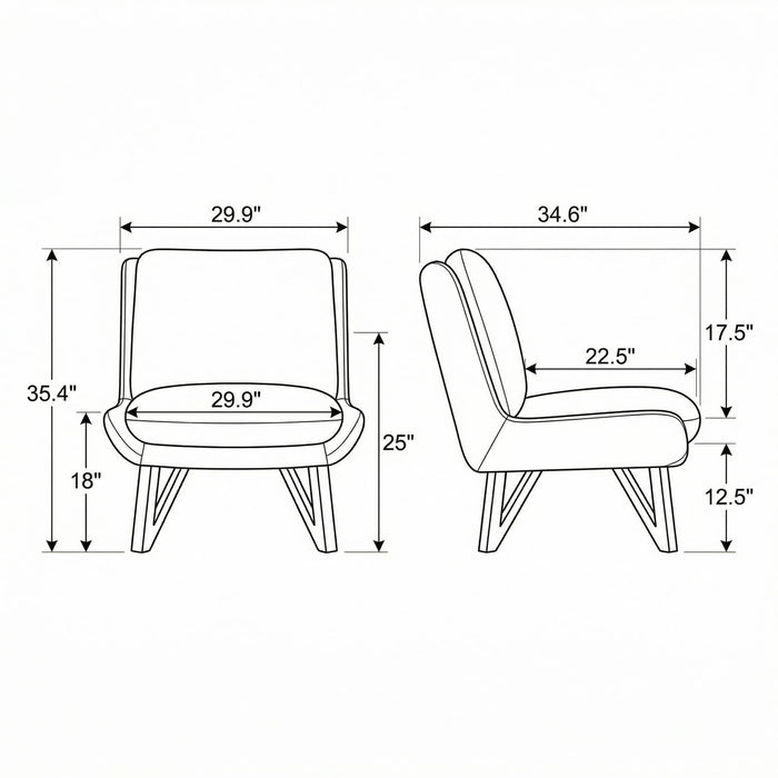 Armless Accent Chair