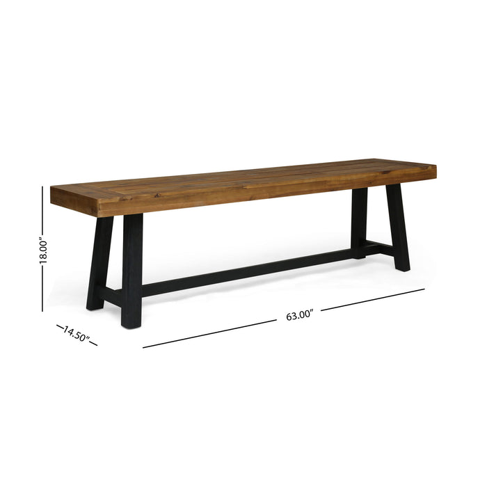 Cloud - Outdoor Bench With Acacia Wood Frame And Slat Panel Design