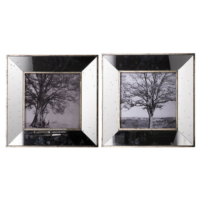 Vintage Reflective Picture Frames (Set of 2) - Silver