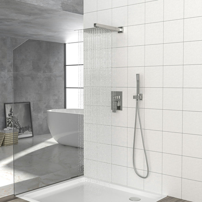 Dual Shower Head 10" Wall Mounted Square Shower System