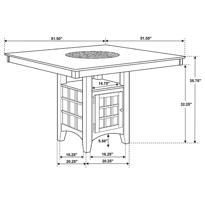 Tolland - Counter Height Dining Table With Storage Pedestal - Cappuccino