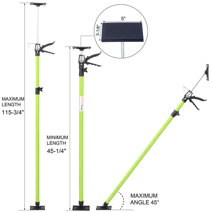 Adjustable Support Pole System For Drywalls And Cabinets With Carry Bag