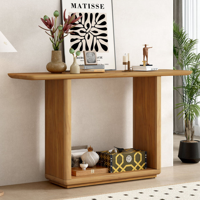 Console Table With Curved Corners And U Base Design