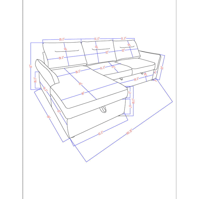 Montana - Sofabed With Storage - Gray