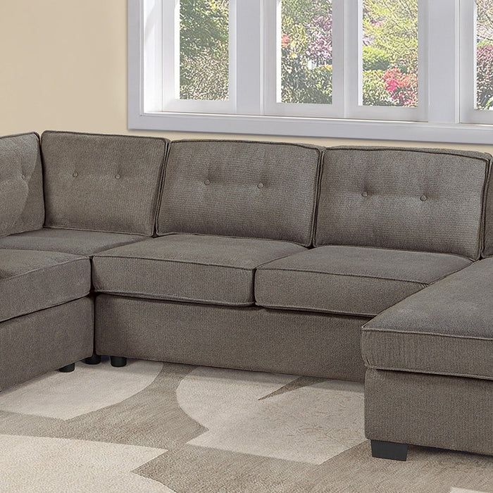 Reversible Chaise U - Sectional Couch, Living Room 3 Piece Set