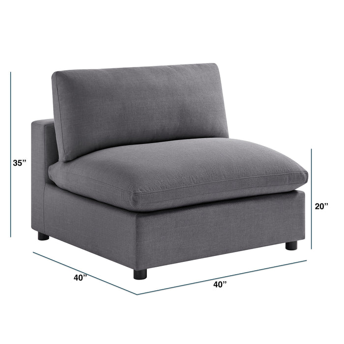 Cassandra - Armless Slipper Chair - Charcoal Gray