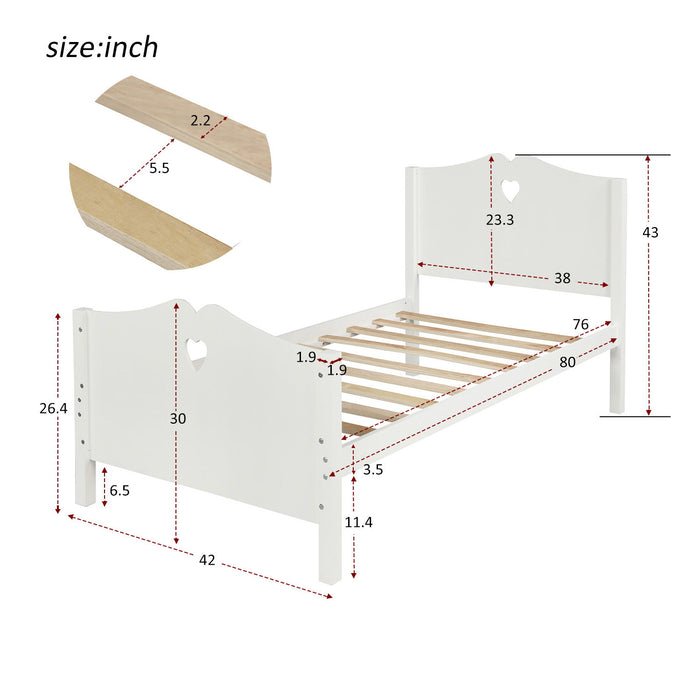 Platform Bed With Slat Support And Headboard And Footboard