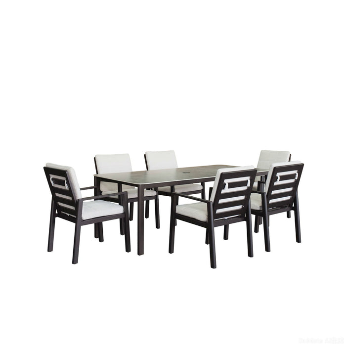 Verona - Dining Chair (Set of 2) - Dark Espresso / Gray / Off White