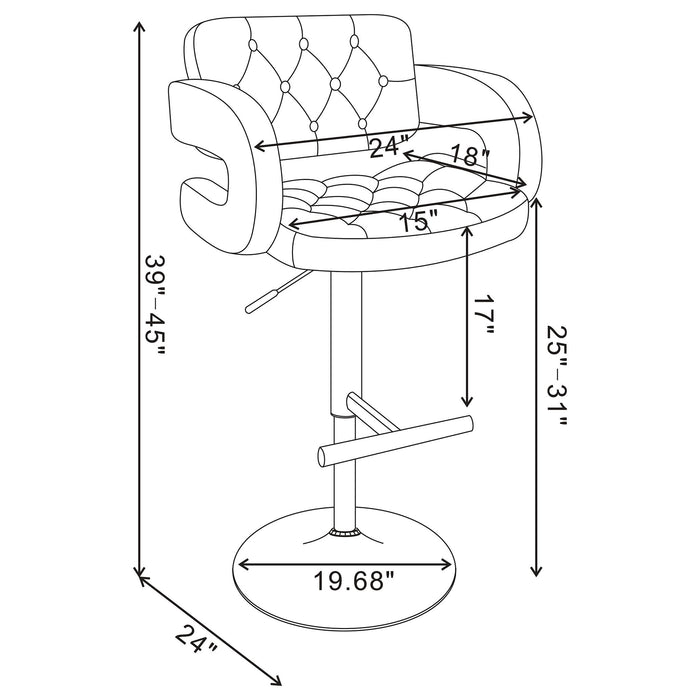 Adjustable Bar Stool With Upholstery