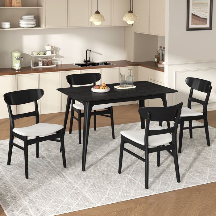 5 Piece Dining Set, 1 Table And 4 Upholstered Chairs