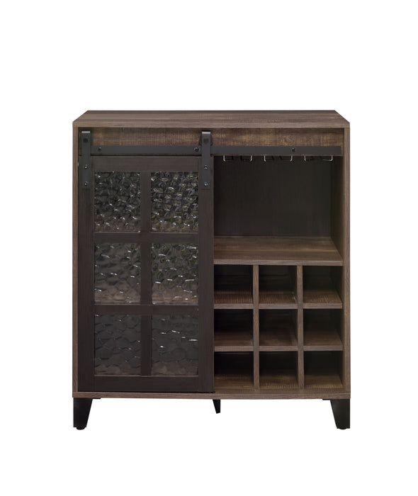 Treju Obscure - Glass, Rustic Wine Cabinet - Black / Oak
