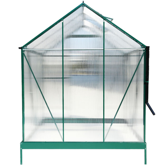 Polycarbonate house, Heavy Duty Outdoor Aluminum Walk-In House Kit With Rain Gutter, Vent And Door For Backyard Garden