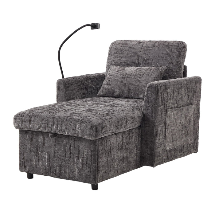 Multifunctional Chenille Recliner Sofa With Storage And Phone Bracket
