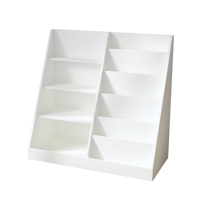 Bookshelf And Toy Storage Organizer, 4 Tier Bookcase With Display Stand For Playroom