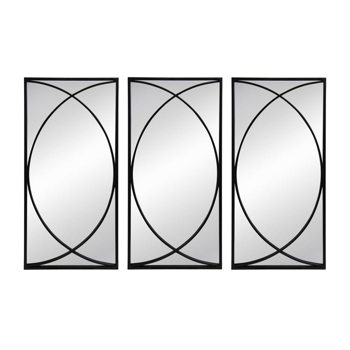 Rectangular Wall Mirrors With Frame, Home Decor For Living Room Bedroom Entryway - Black